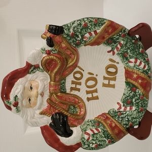 FITZ & FLOYD SANTA WREATH PLATE
